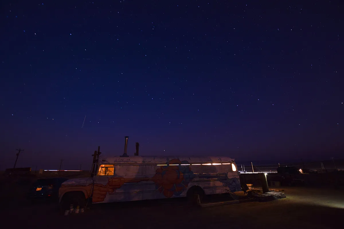 Party bus at night