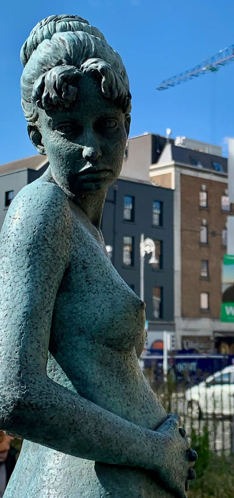 Sculpture at the Oscar Wilde Memorial in Dublin.