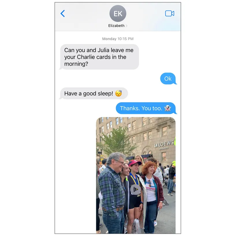 The final text of the day.