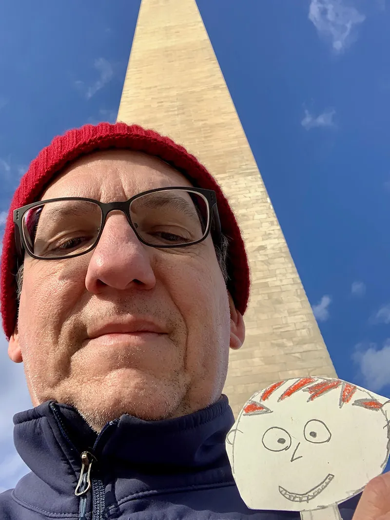 Me and Stanley at the monument. See? I can smile.