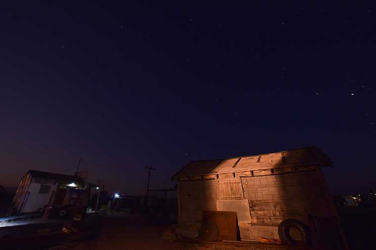 Other shack at night